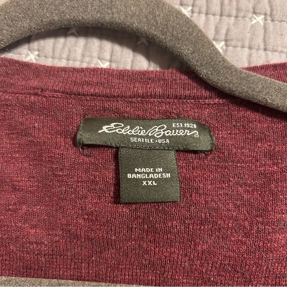Eddie Bauer Women’s Wine Lightweight Cardigan with Satin Ribbon Detail - Picture 4 of 5